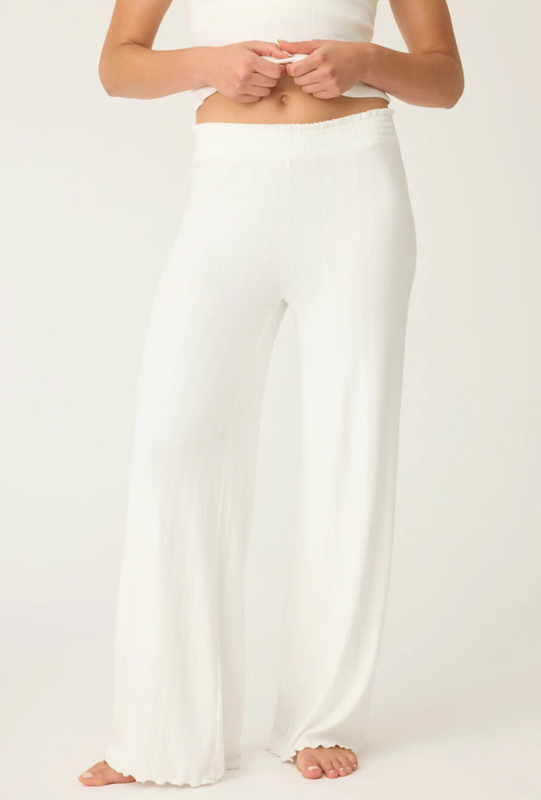 Pointelle Essentials Solid Open Leg Pant