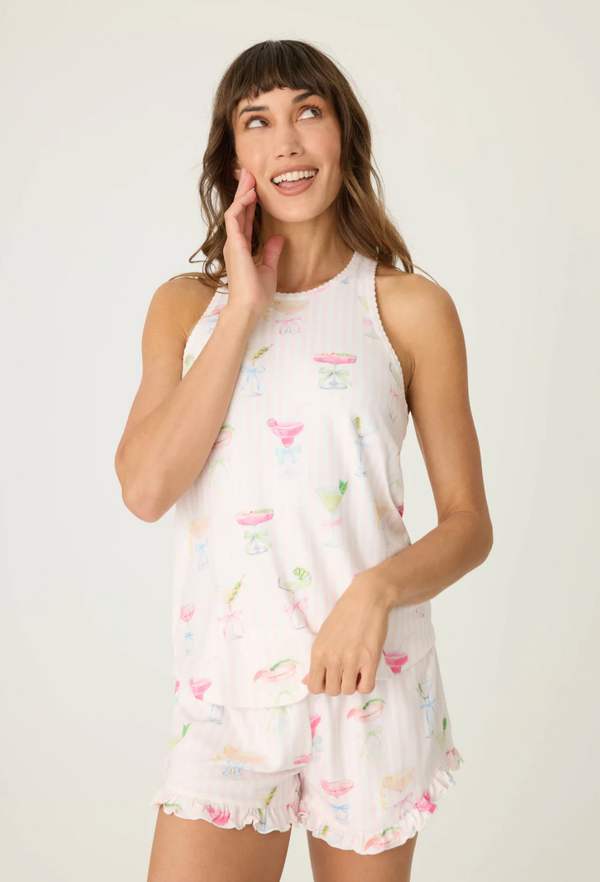 Pretty Punch Cocktail Print Racerback Tank Top