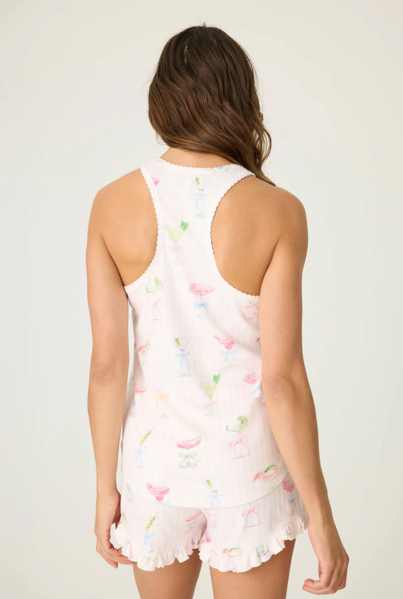 Pretty Punch Cocktail Print Racerback Tank Top