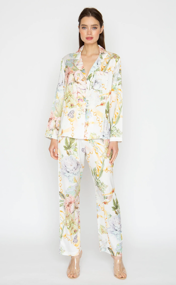 La Boheme White Long PJ Set