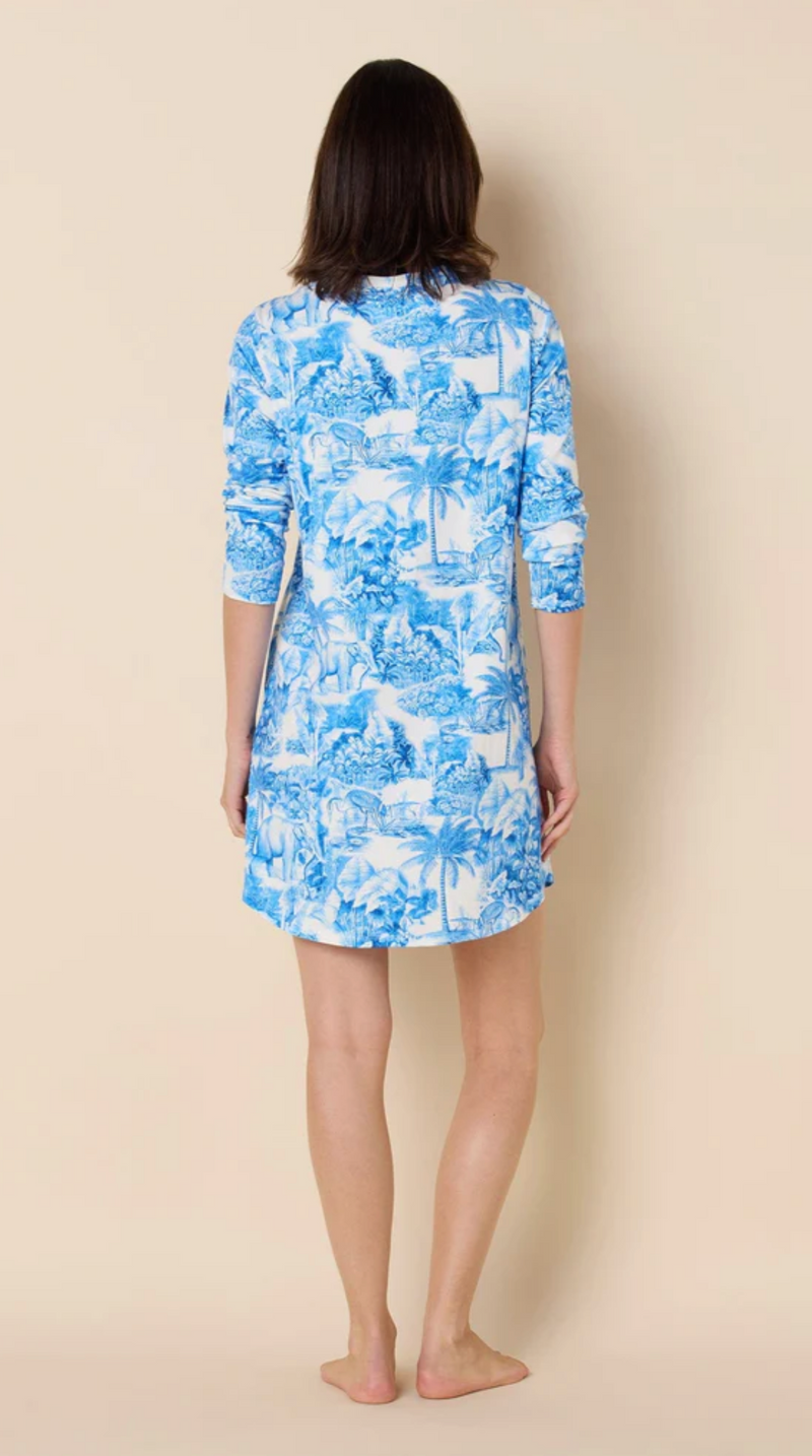 Palm Grove Pima Knit Long Slv Sleep Shirt