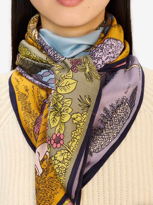100 Quatre Saisons Pastel Square Scarf
