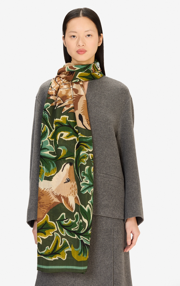 100 Leonard Khaki Scarf