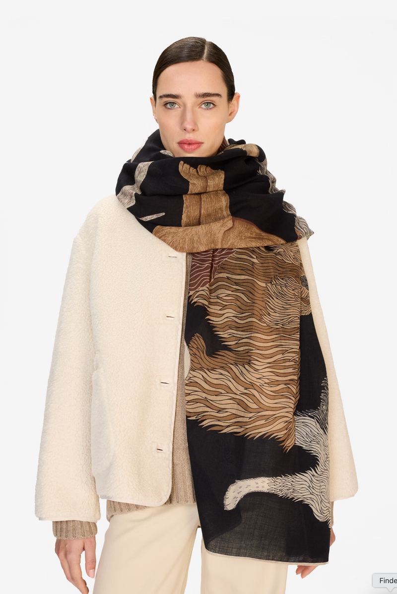 100 Toutou Black Scarf
