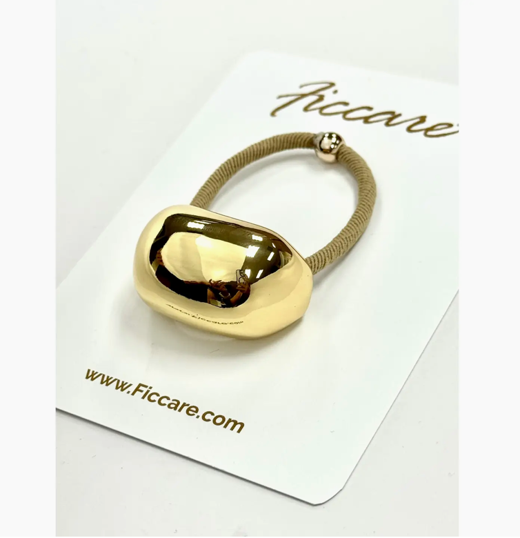 Nicole Chunky Pony Holder-Gold
