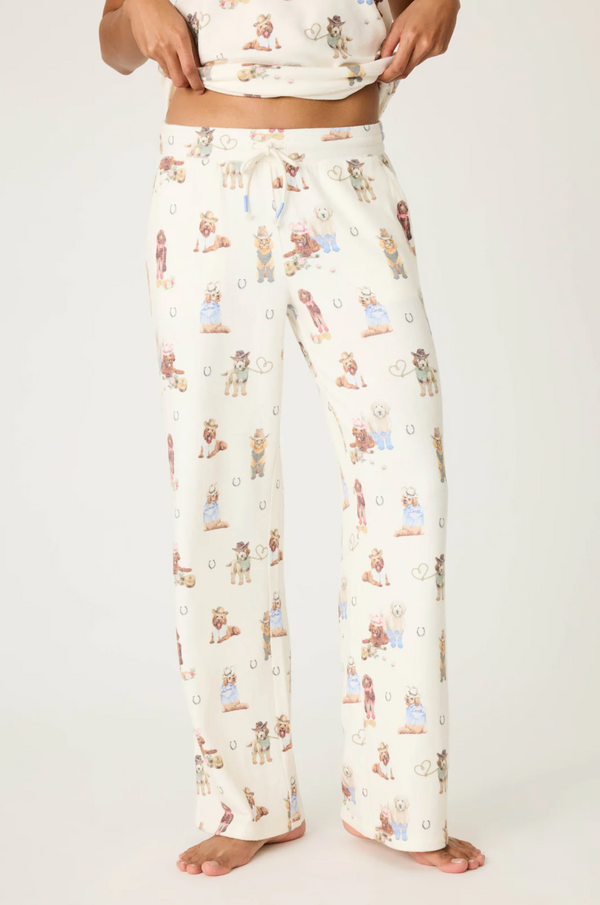 Ruff On The Range Dog Print Open Leg Pant