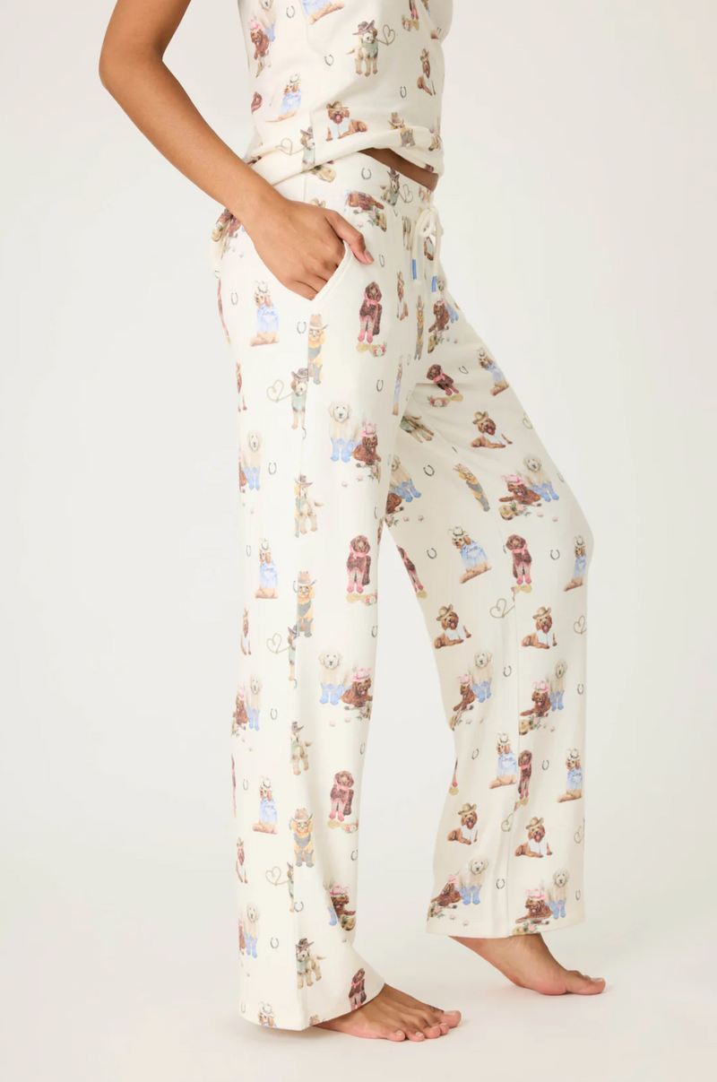 Ruff On The Range Dog Print Open Leg Pant
