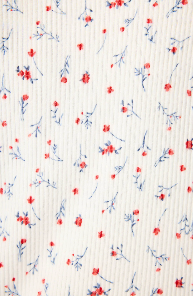 La Rose Ribbed Floral Print Short