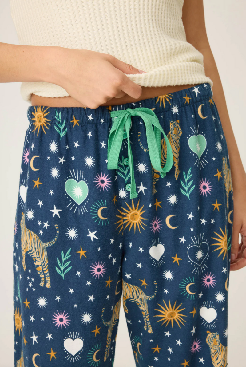 Wild At Heart Tiger Print Flannel Pajama Pants