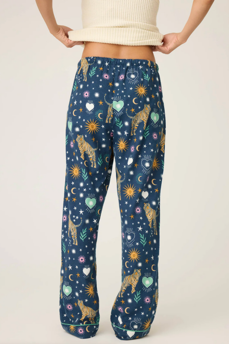 Wild At Heart Tiger Print Flannel Pajama Pants