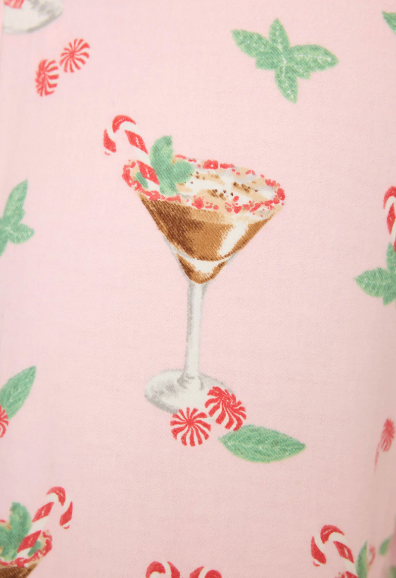 Tini Time Drink Print Flannel Pants