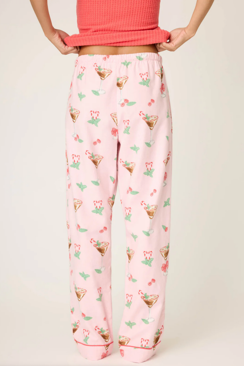 Tini Time Drink Print Flannel Pants