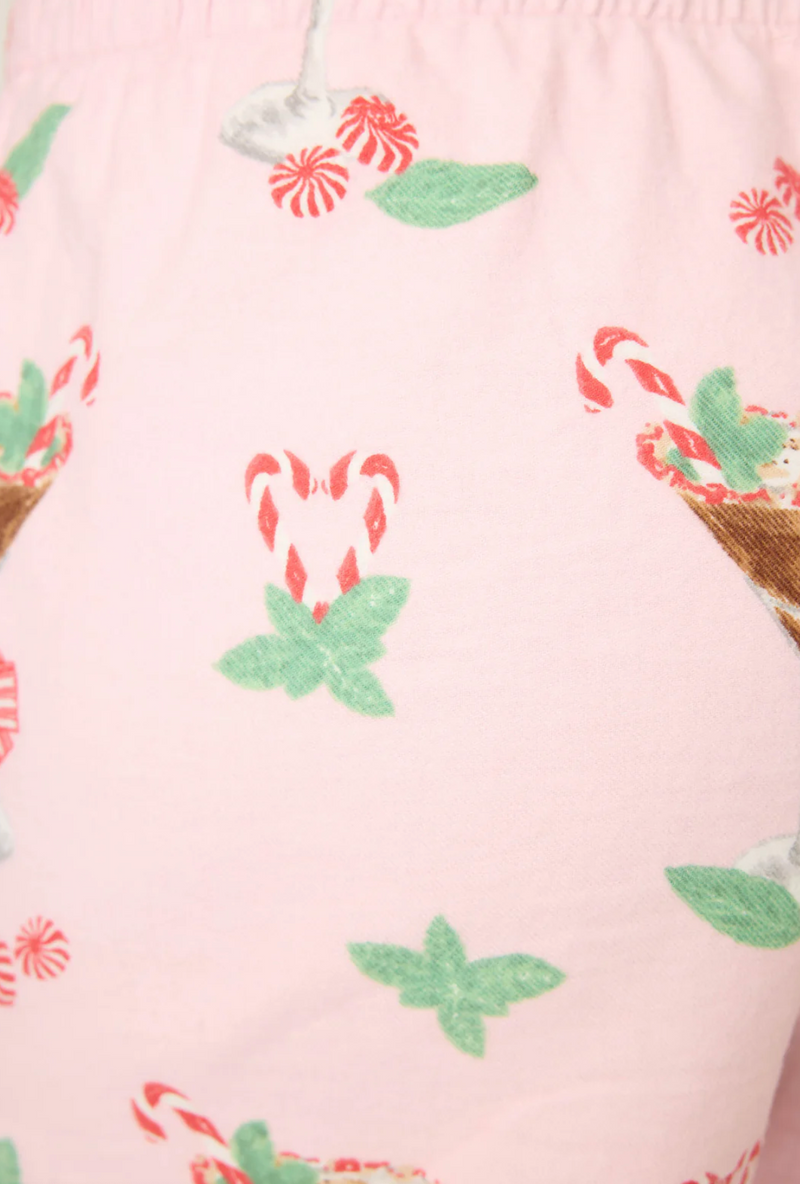 Tini Time Drink Print Flannel Shorts