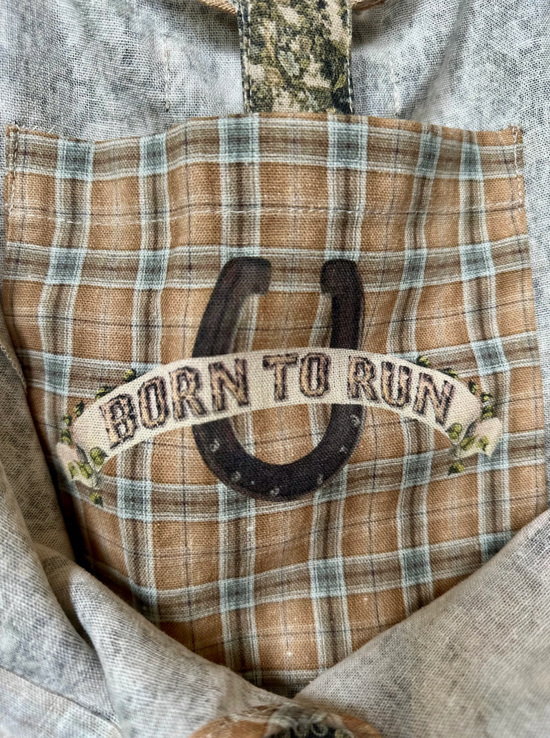 Born to Run Boho Linen Tote Bag