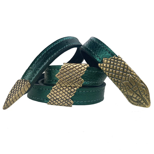 Snake 4-Part Black w/ Brass Belt