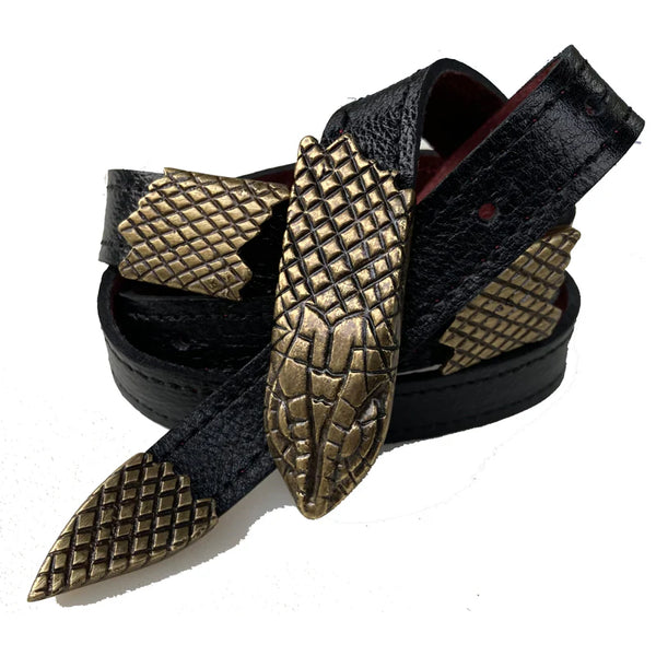 Snake 4-Part Black w/ Brass Belt