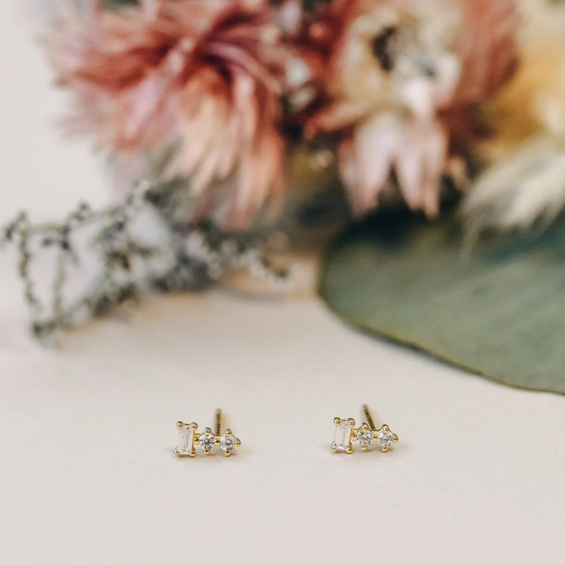 Trio Stud Stack Earrings