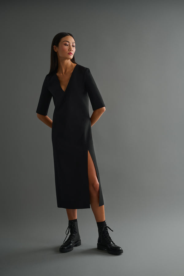 Long V Neck Dress