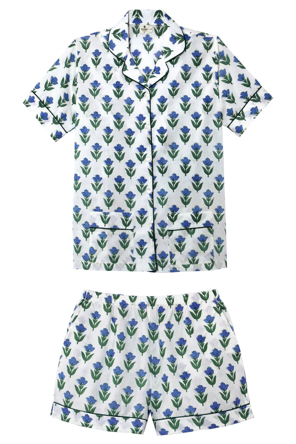 Lili Blue Flowers Printed Pajamas